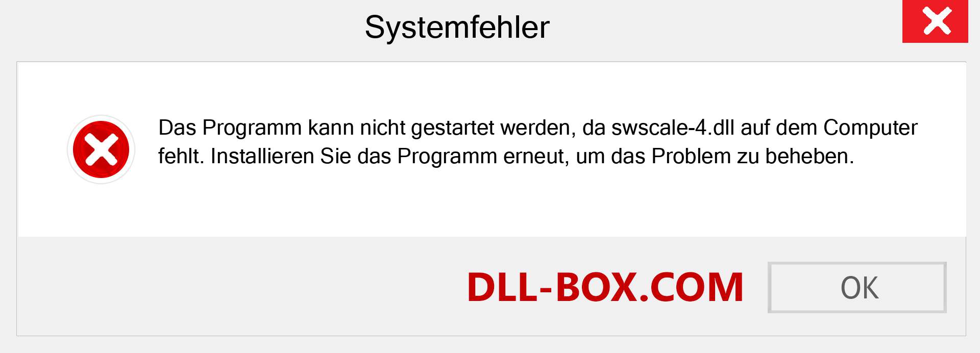 swscale-4.dll-Datei fehlt?. Download für Windows 7, 8, 10 - Fix swscale-4 dll Missing Error unter Windows, Fotos, Bildern