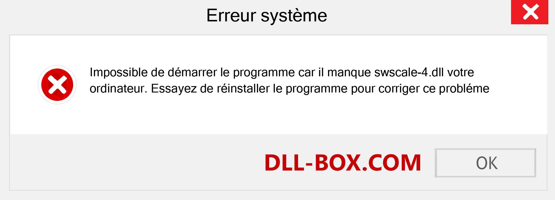 Le fichier swscale-4.dll est manquant ?. Télécharger pour Windows 7, 8, 10 - Correction de l'erreur manquante swscale-4 dll sur Windows, photos, images